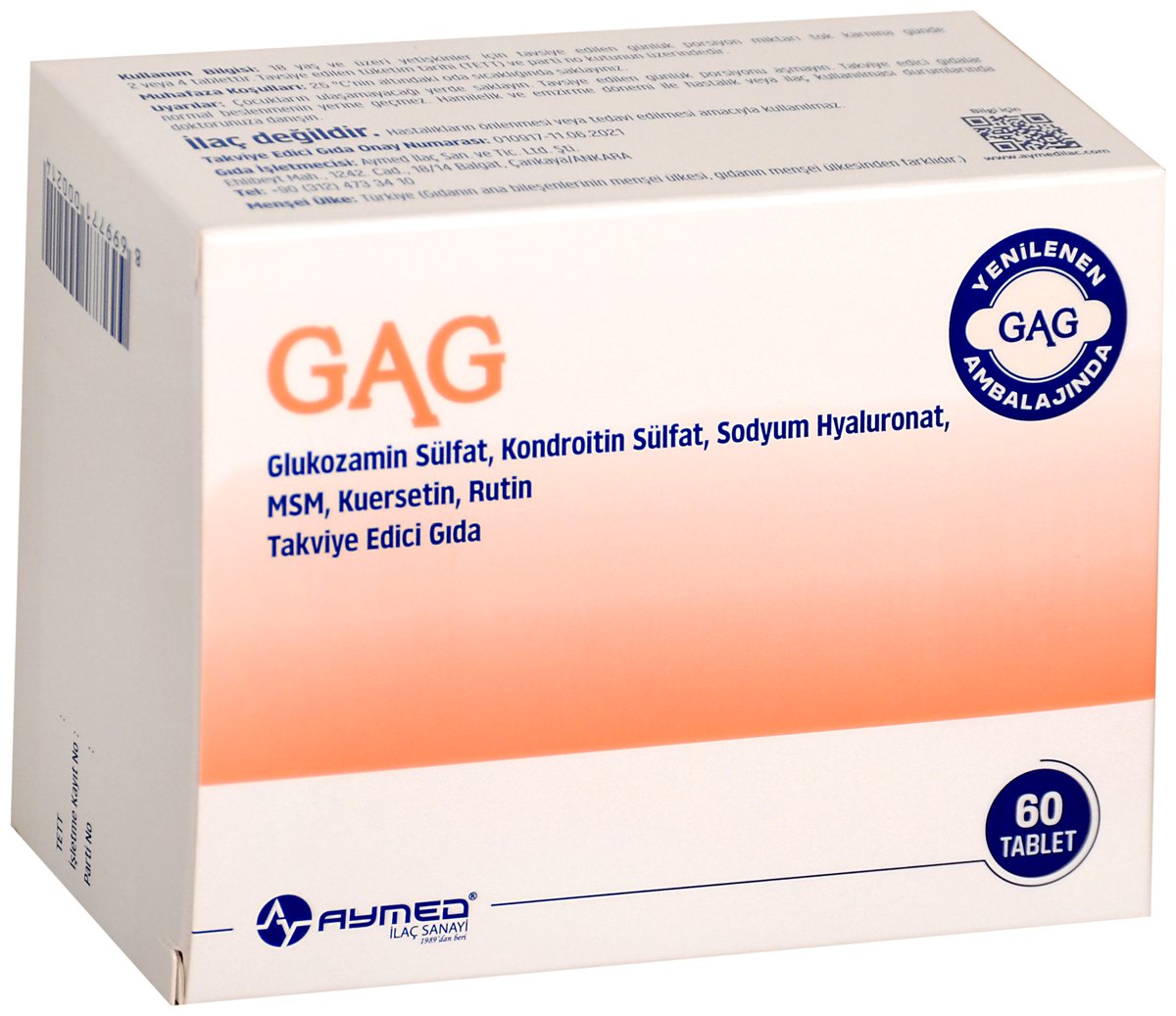 GAG takviye edici gıda ambalajı